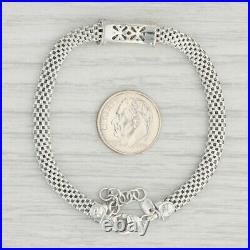 0.34ctw Pave Cubic Zircoia Bracelet Sterling Silver 14k Gold 6.75-7.75
