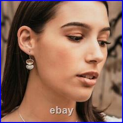 0.48 Ct White Cubic Zirconia Solid Yellow Gold Silver Drop/Dangle Earrings