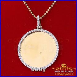 1.50 Picture Round Yellow Pendant Round Sterling Silver 3.42ct Cubic Zirconia