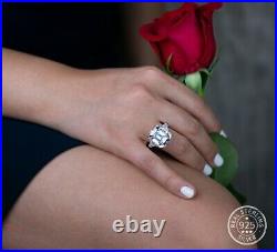 10.00 Carat Asscher Cut Cubic Zirconia Ring. 925 Silver E-f Vvs1 Size 7