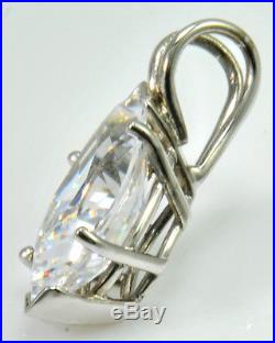 10 ct Marquise Pendant Original Vintage Russian Cubic Zirconia Sterling Silver