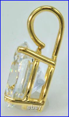 10ct Oval Pendant Original Vintage Russian Cubic Zirconia 14kt Gold Over. 925 SS