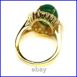 11 X 14 MM. Green Unheated Emerald & Cubic Zirconia Ring 925 Silver
