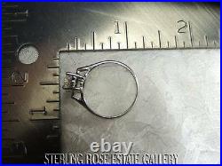 11 x 6 mm DIAMONIQUE CUBIC ZIRCONIA STERLING SILVER ESTATE Engagement Rng sz 8