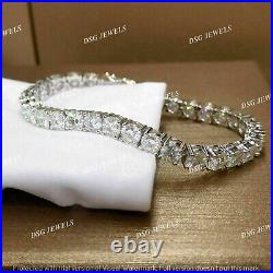 12 Ct Cubic Zirconia Unisex Tennis 7 Inch Bracelet Real 925 Sterling Silver
