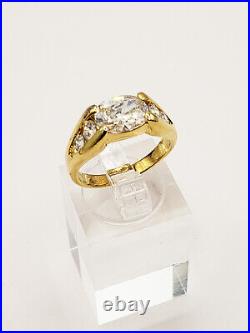 14k Gp Sterling Silver Oval Cubic Zirconia Ring