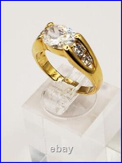 14k Gp Sterling Silver Oval Cubic Zirconia Ring