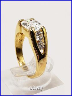 14k Gp Sterling Silver Oval Cubic Zirconia Ring