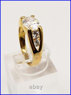 14k Gp Sterling Silver Oval Cubic Zirconia Ring