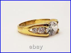 14k Gp Sterling Silver Oval Cubic Zirconia Ring