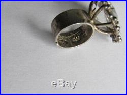 17 Carat Cubic Zirconia Peter von Post Sterling Silver Modernist Ring, Size 6.5