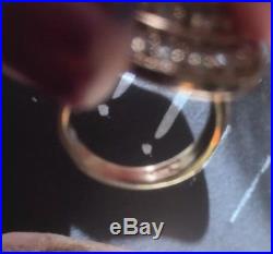 18k Silver Farrah Fawcett Cubic Zirconia Ring Wedding Band Sz 6.5 Stamp 925