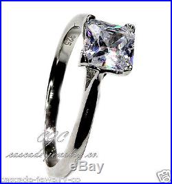 1ct Princess Engagement / Wedding Ring SOLID Sterling Silver Cubic Zirconia CZ