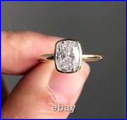 2.5 Ct Cushion Cubic Zirconia 925 Sterling Silver Solitaire Ring Engagement Ring