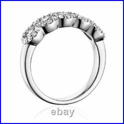 2.50ct Round Simulated Diamond Half Eternity Wedding Ring Band White Gold Plated