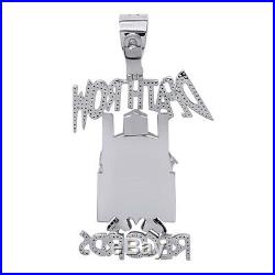 2.75 Ct Cubic Zirconia Hip Hop Deathrow Records Pendant 14K White Gold Over