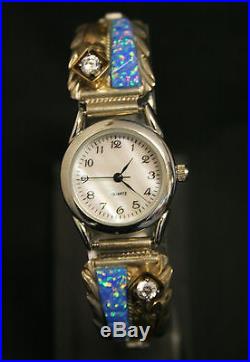 24ct Gold Plated Sterling Silver Ladies Watch Cubic Zircona -Great Present Gift