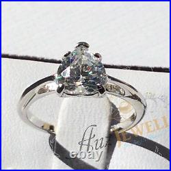 2ct Heart Shape Cubic Zirconia Real 925 Sterling Silver Engagement Ring Sz 4-11