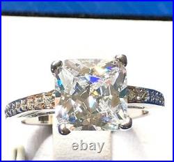 3.6ct Princess Cut Cubic Zirconia 925 Sterling Silver Engagement Ring Sz 4-11
