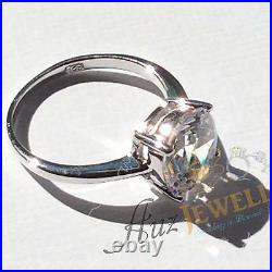 3.8ct Solitaire cubic zirconia in real 925 sterling silver engagement ring