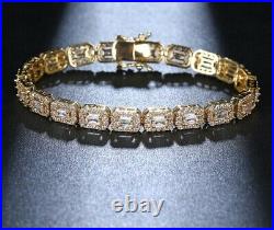 4.5ct Round Cubic Zirconia Women's Tennis Bracelet Yellow Gold Plated Silver