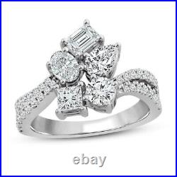 5.62 CT Multi-fancy cut Cubic zirconia Engagement 925 Sterling Silver Ring