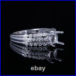 5x5mm Princess Cut Cubic Zirconia Semi Mount Engagement Ring Sterling Silver