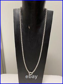 70cm Sterling Silver chain Necklace with Cubic Zirconia Connector