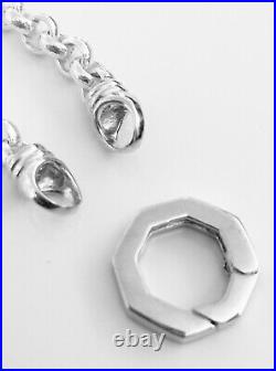 70cm Sterling Silver chain Necklace with Cubic Zirconia Connector