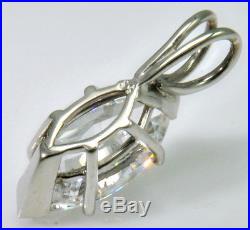 8 ct Marquise Pendant Original Vintage Russian Cubic Zirconia Sterling Silver