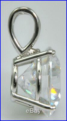 8 ct Round Pendant Bling Bling Original Vintage Russian Cubic Zirconia SS