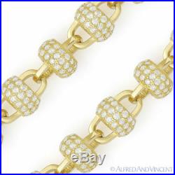 8mm Disco Ball CZ Bead Link Chain Necklace 925 Sterling Silver & 14k Yellow Gold