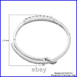 925 Silver AAA Blue Tanzanite Zircon Bangle Cuff Bracelet Gift Size 7.25 Ct 4