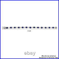 925 Silver Bracelet Platinum Over Kyanite Cubic Zirconia CZ Gift Size 8 Ct 26.1