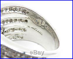 925 Silver Cubic Zirconia Encrusted Love Hearts Statement Ring Sz 7 R10390