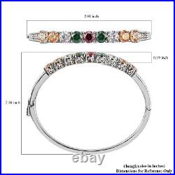 925 Silver Made with Finest Cubic Zirconia Bangle Cuff Bracelet Ct 13.8