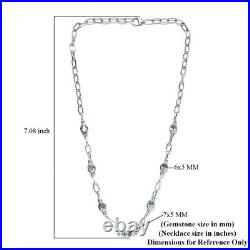 925 Silver Necklace Platinum Over Blue Cubic Zirconia CZ Gifts Size 18 Ct 7.8