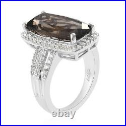 925 Silver Platinum Over White Cubic Zirconia CZ Halo Ring Gift Ct 5.2