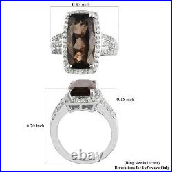 925 Silver Platinum Over White Cubic Zirconia CZ Halo Ring Gift Ct 5.2