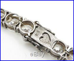 925 Silver Vintage Sparkling Round Cut Cubic Zirconia Tennis Necklace N2038