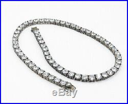 925 Silver Vintage Sparkling Round Cut Cubic Zirconia Tennis Necklace N2038