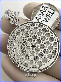 925 Solid Sterling Silver Cubic Zirconia 3 D Roulette Pendant