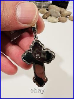 925 Solid Sterling Silver Cubic Zirconia Baguette Cross Pendant