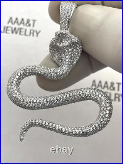 925 Solid Sterling Silver Cubic Zirconia Cobra Pendant