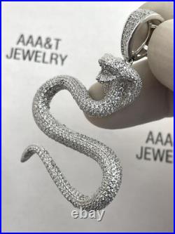 925 Solid Sterling Silver Cubic Zirconia Cobra Pendant