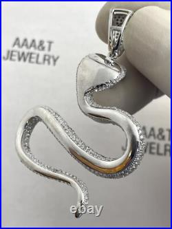 925 Solid Sterling Silver Cubic Zirconia Cobra Pendant