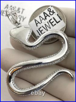 925 Solid Sterling Silver Cubic Zirconia Cobra Pendant