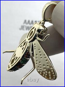 925 Solid Sterling Silver Cubic Zirconia Honey Bee Pendant