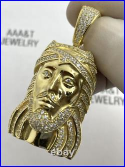 925 Solid Sterling Silver Cubic Zirconia Jesus Pendant