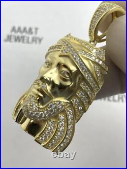 925 Solid Sterling Silver Cubic Zirconia Jesus Pendant
